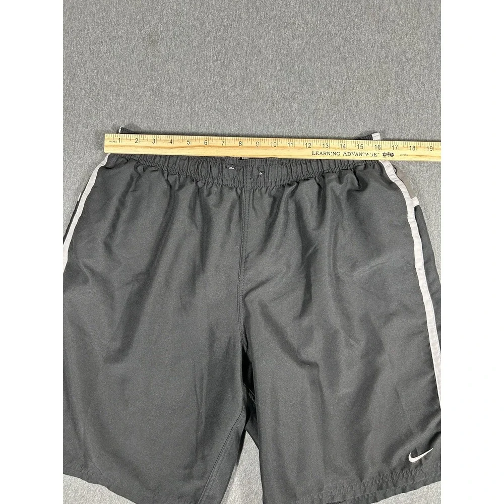Nike Men's Black Gray Colorblock Mesh Lined Swim Trunks Size XL